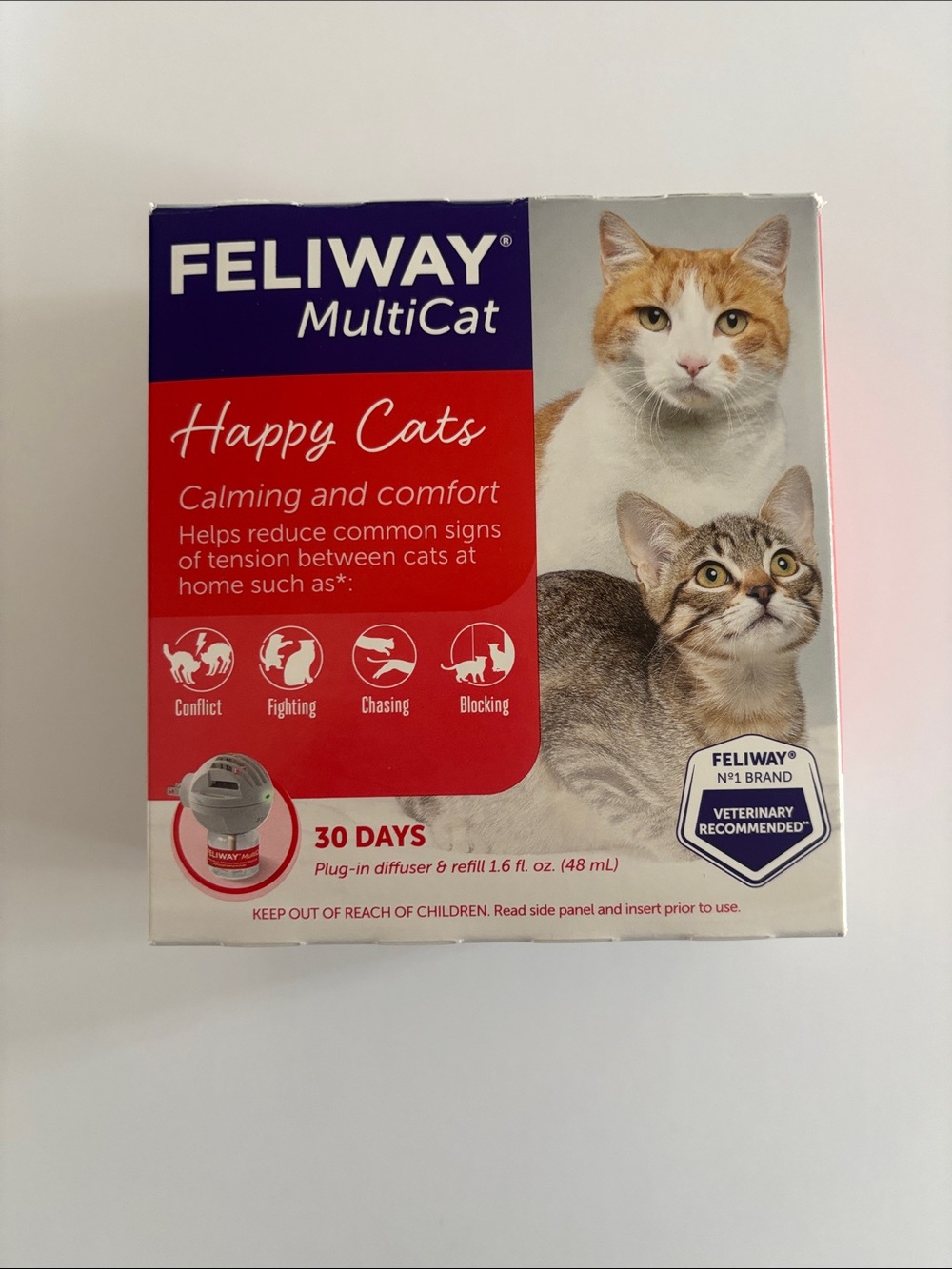 Feliway MultiCat Calming Diffuser Refill 1.6 Cat Kitten pheromone